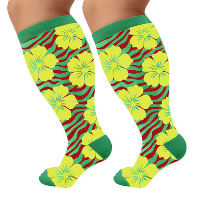 Chaussettes de compression Tropical Bloom grande taille - image 8