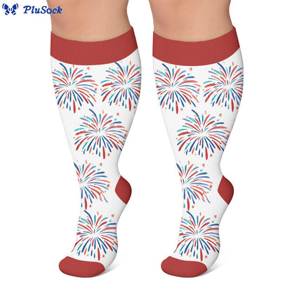 Chaussettes de compression à rayures étoiles grandes tailles - image 6