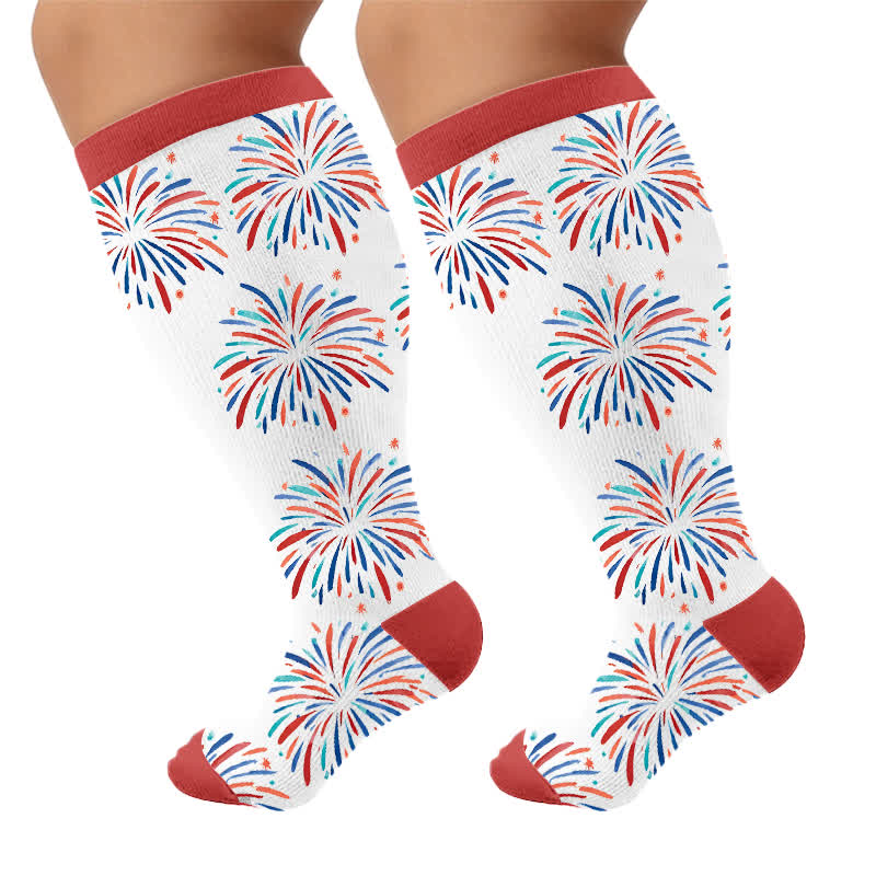 Chaussettes de compression à rayures étoiles grandes tailles - image 9