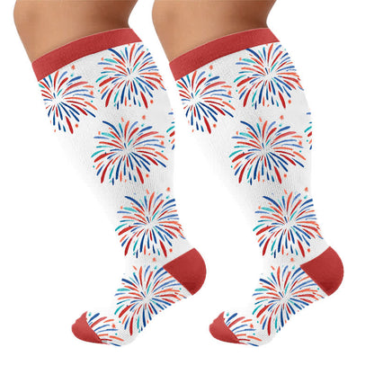 Chaussettes de compression à rayures étoiles grandes tailles - image 9