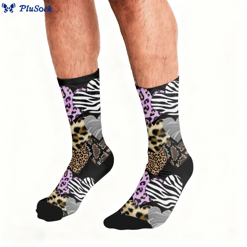 Chaussettes sexy à cœur léopard - image 2