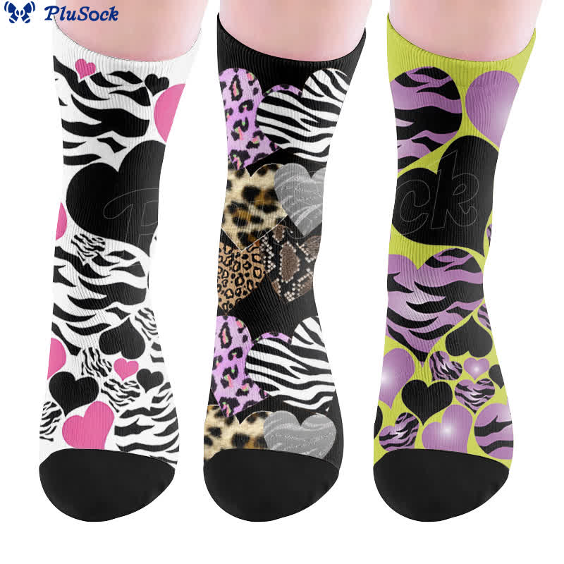 Chaussettes sexy à cœur léopard - image 0