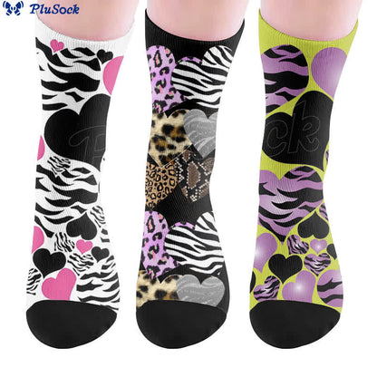 Chaussettes sexy à cœur léopard - image 0