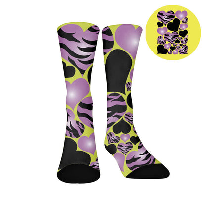 Chaussettes sexy à cœur léopard - Jaune (1 paire) - EU37-44(US4-10) - image 9
