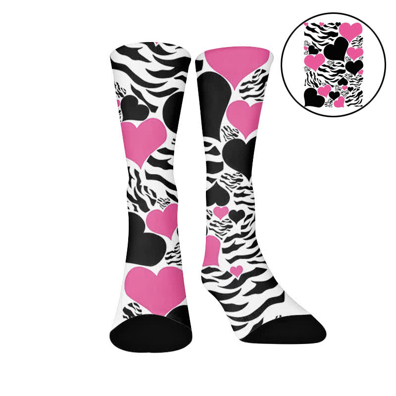 Chaussettes sexy à cœur léopard - Blanc (1 paire) - EU37-44(US4-10) - image 7