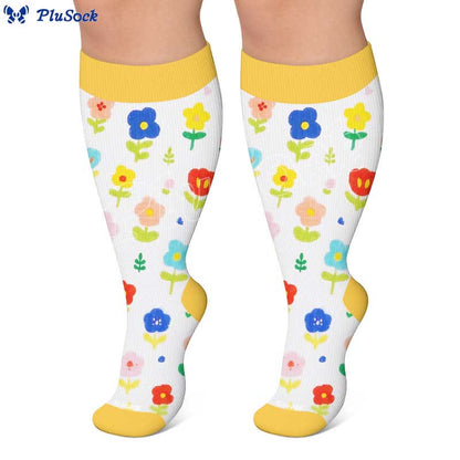 Chaussettes de compression grandes tailles à motif floral pour jardin - image 7