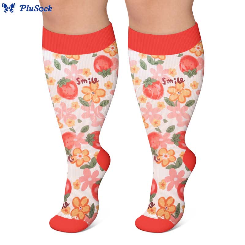 Chaussettes de compression grandes tailles à motif floral pour jardin - image 5