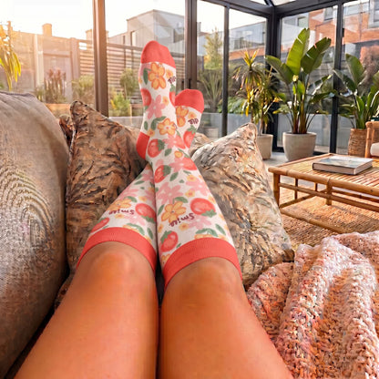 Chaussettes de compression grandes tailles à motif floral pour jardin - image 1