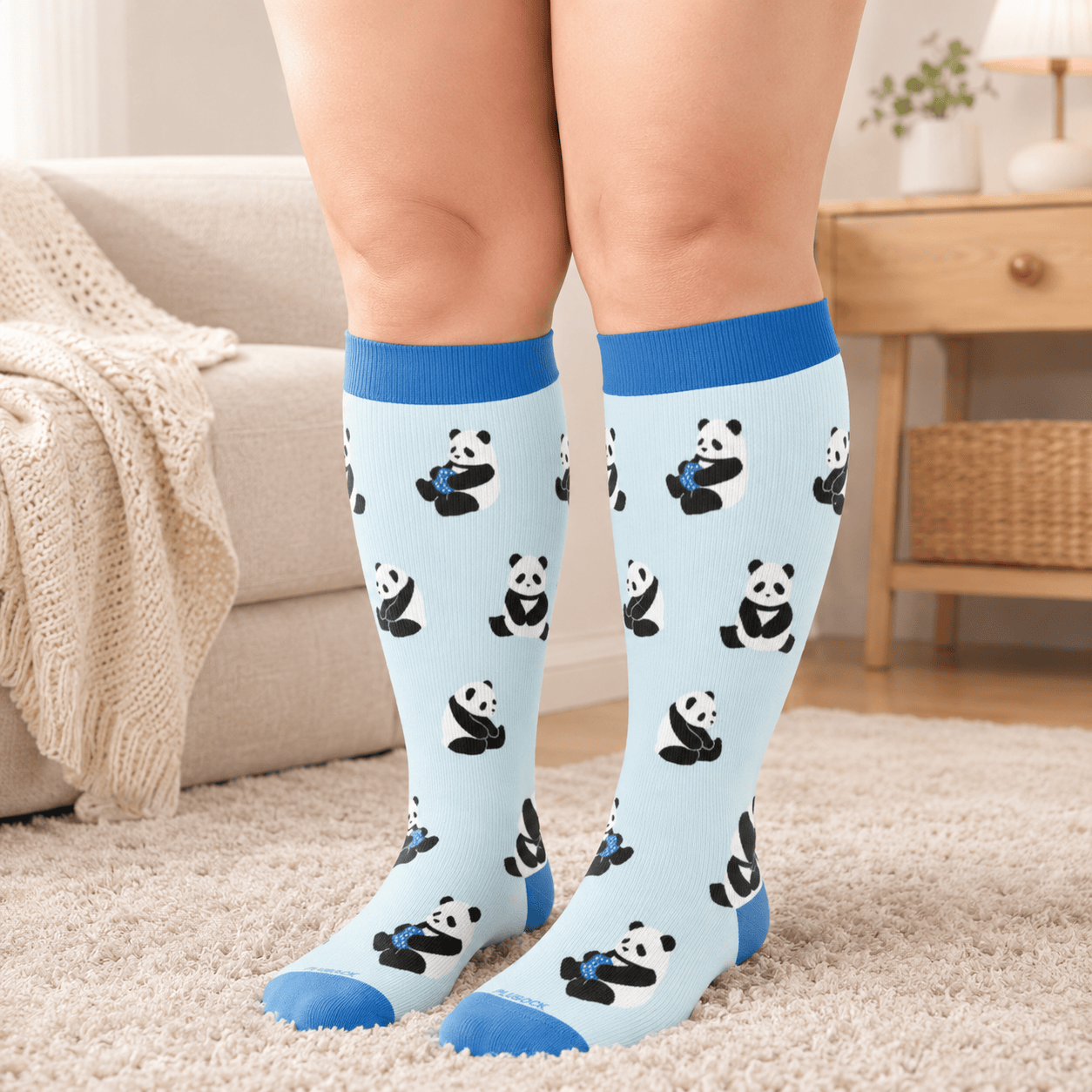 Chaussettes de compression grande taille lapin panda teckel - image 2