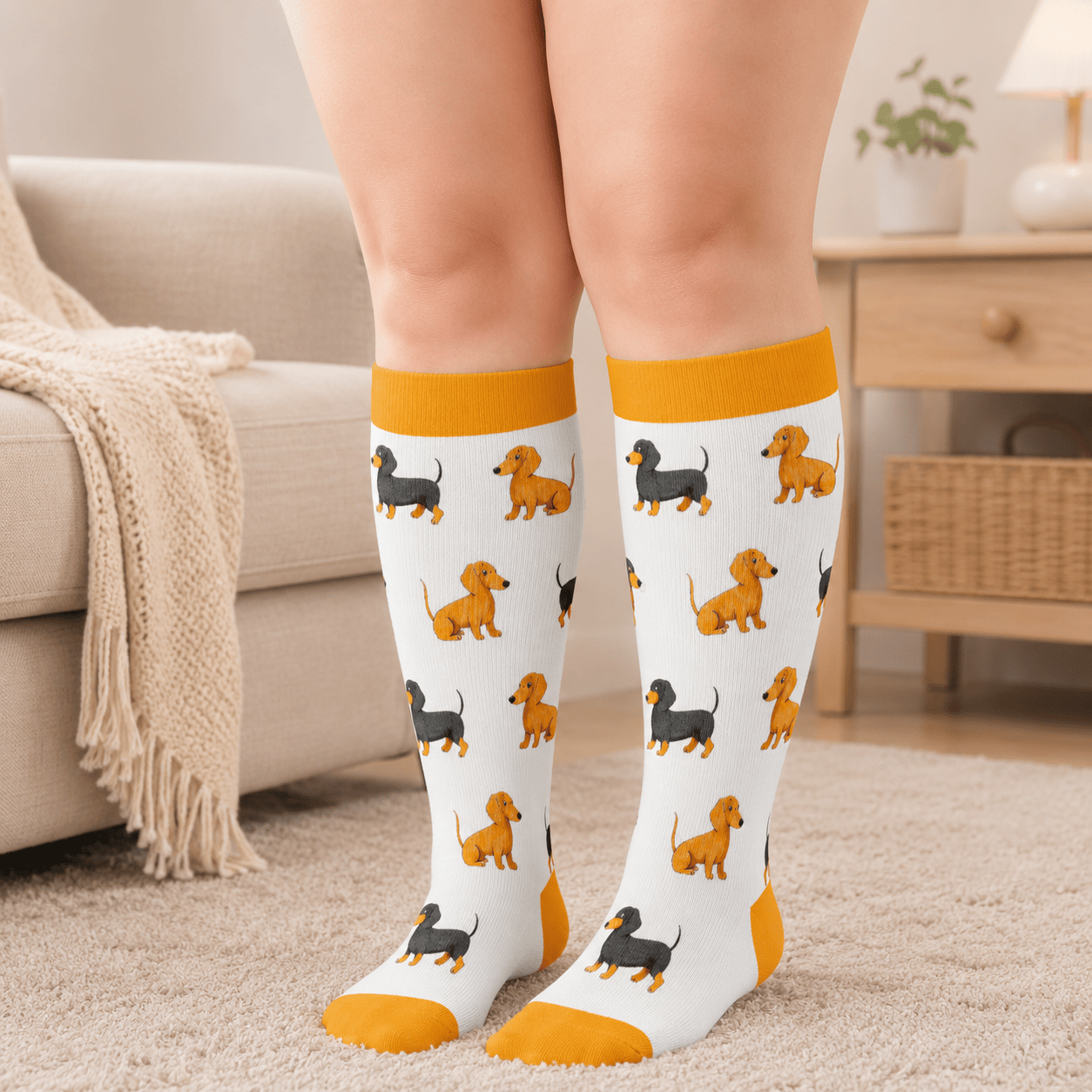 Chaussettes de compression grande taille lapin panda teckel - image 3
