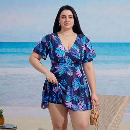 Robe de plage à col V fleuri - image 4