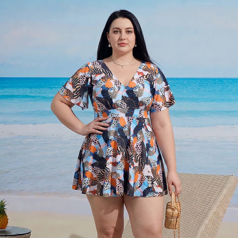 Robe de plage à col V fleuri - image 5