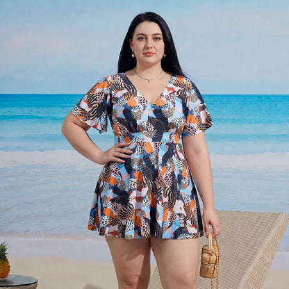 Robe de plage à col V fleuri - image 5
