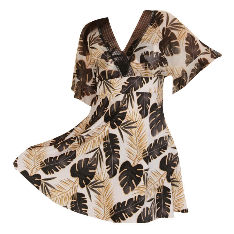 Robe de bain dos nu à motif tropical - image 4