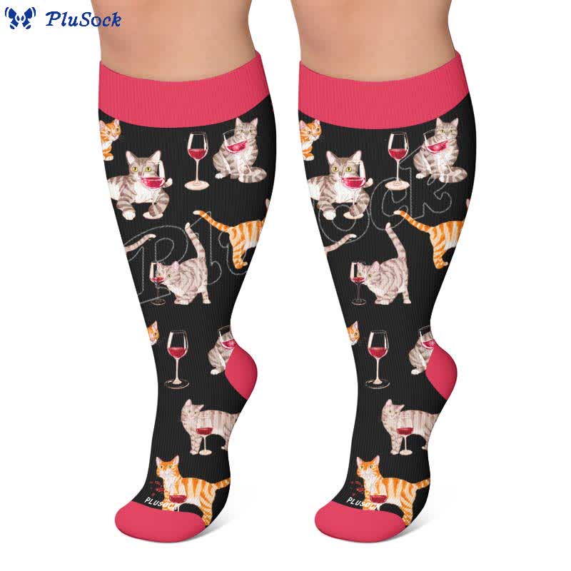 Chaussettes de compression grande taille à motif chiot - image 6