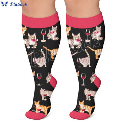 Chaussettes de compression grande taille à motif chiot - image 6