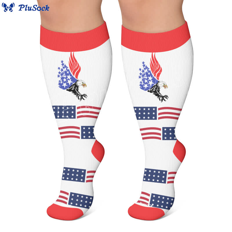 Chaussettes de compression grandes tailles à motifs d'animaux patriotiques - image 7