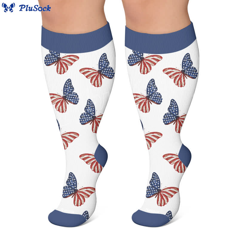 Chaussettes de compression grandes tailles à motifs d'animaux patriotiques - image 6