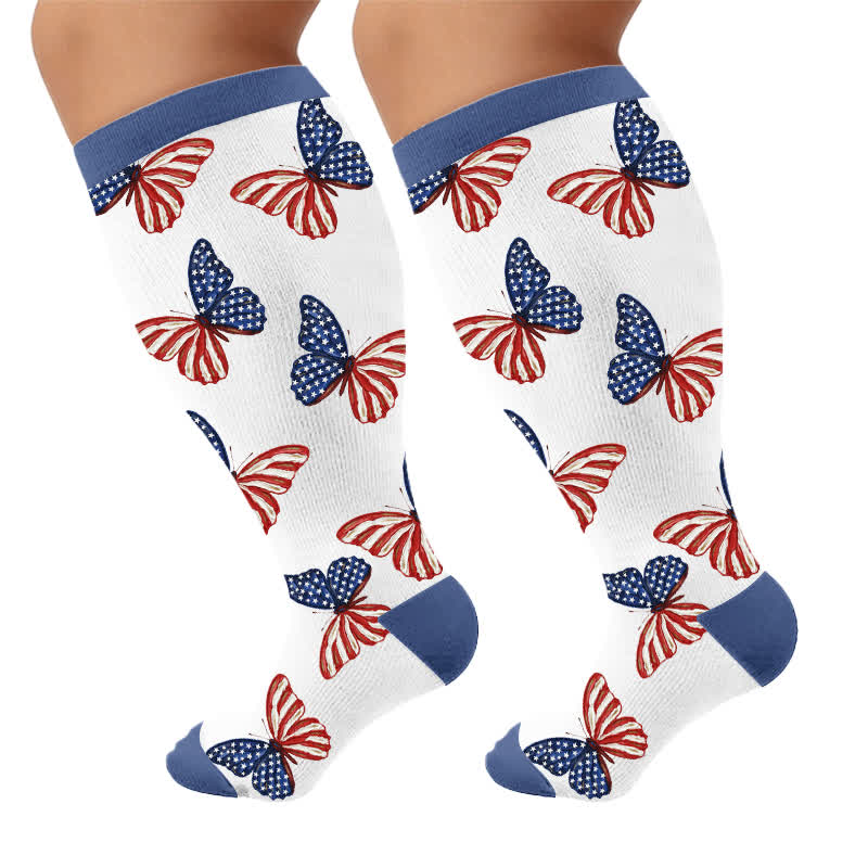 Chaussettes de compression grandes tailles à motifs d'animaux patriotiques - image 9