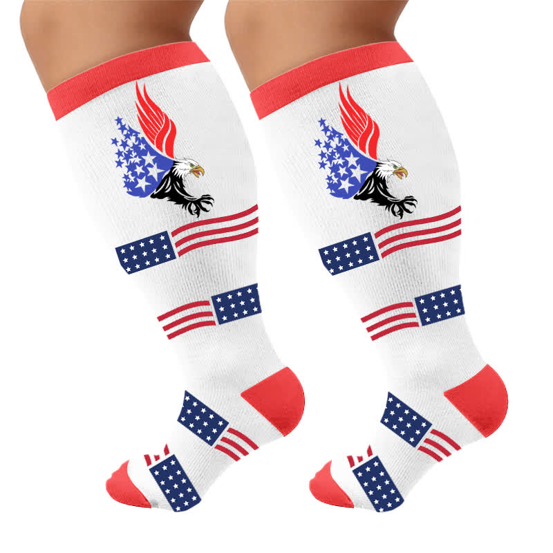 Chaussettes de compression grandes tailles à motifs d'animaux patriotiques - image 10