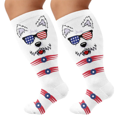 Chaussettes de compression grandes tailles à motifs d'animaux patriotiques - image 8