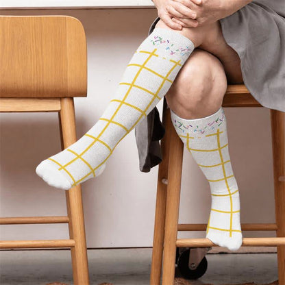 Chaussettes de compression grande taille à la délicieuse crème glacée - Blanc (1 paire) - 4XL(1 paire) - image 2