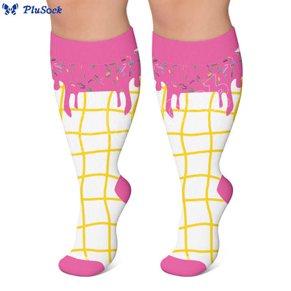 Chaussettes de compression grande taille à la délicieuse crème glacée - image 7