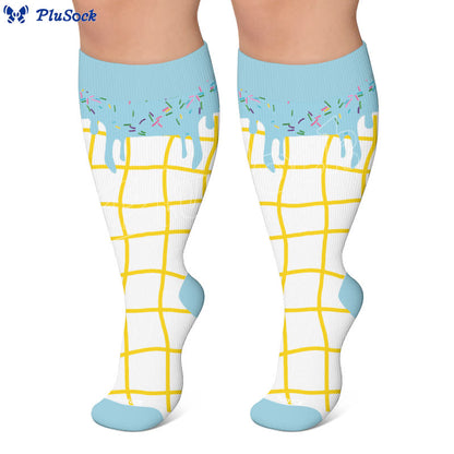 Chaussettes de compression grande taille à la délicieuse crème glacée - image 5