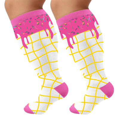 Chaussettes de compression grande taille à la délicieuse crème glacée - image 10