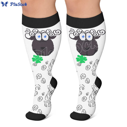 Chaussettes de compression grandes tailles à motif animal abstrait - image 6