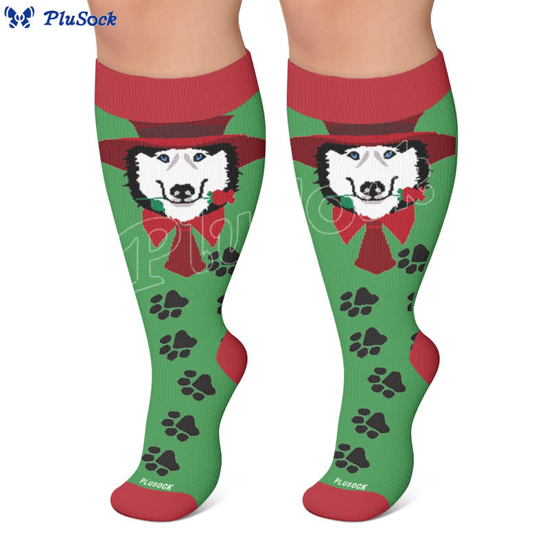 Chaussettes de compression grandes tailles à motif animal abstrait - image 5