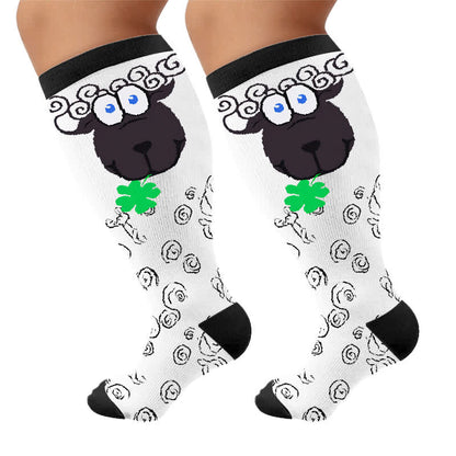 Chaussettes de compression grandes tailles à motif animal abstrait - image 9