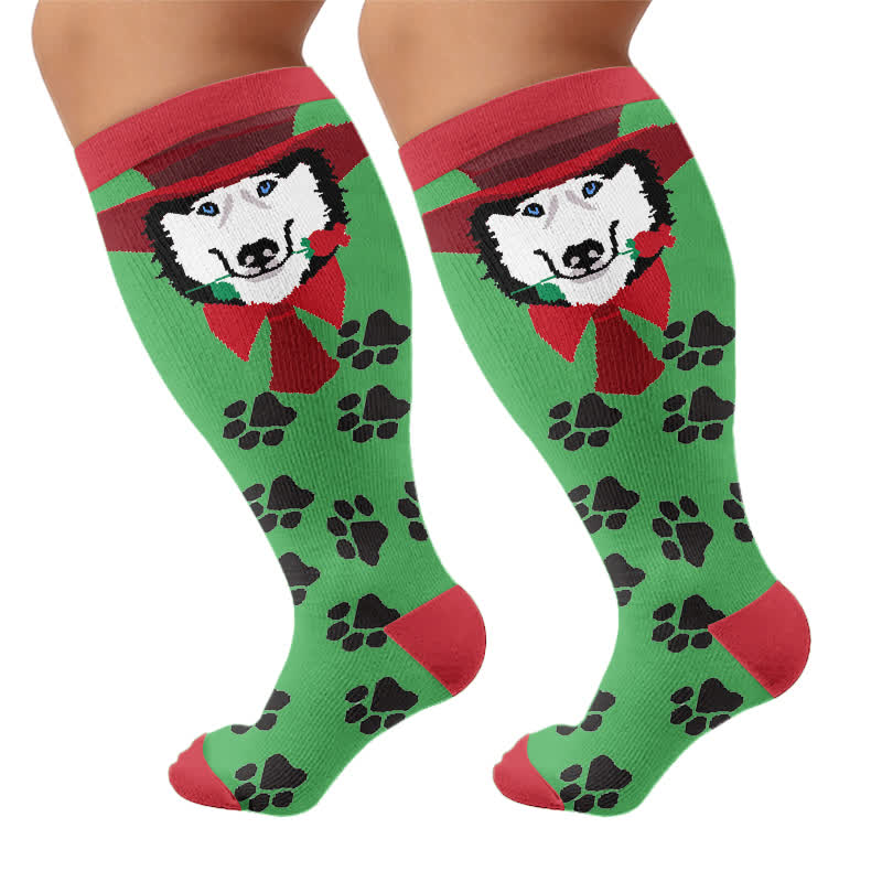 Chaussettes de compression grandes tailles à motif animal abstrait - image 8