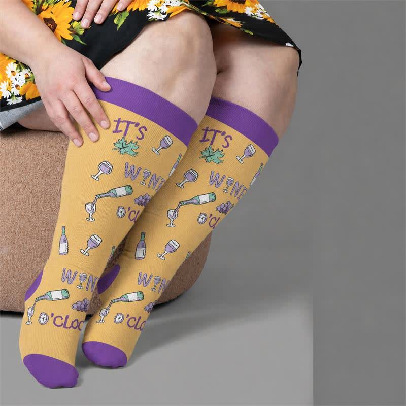 Chaussettes de compression Wine O'Clock grandes tailles - Jaune (1 paire) - 4XL - image 3