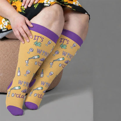 Chaussettes de compression Wine O'Clock grandes tailles - Jaune (1 paire) - 4XL - image 3
