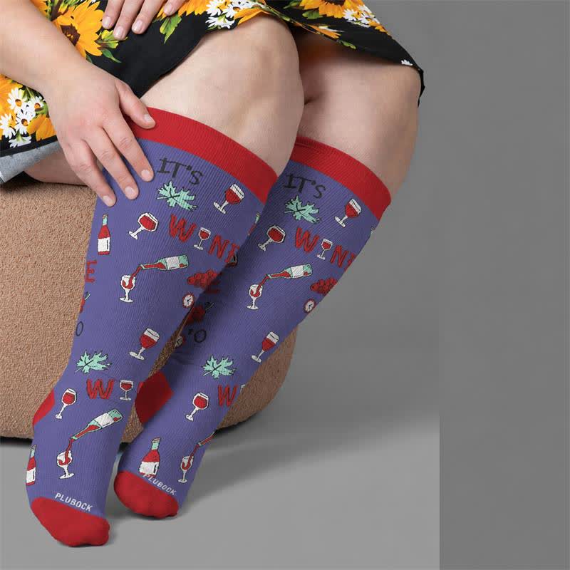 Chaussettes de compression Wine O'Clock grandes tailles - Bleu (1 paire) - 4XL - image 1
