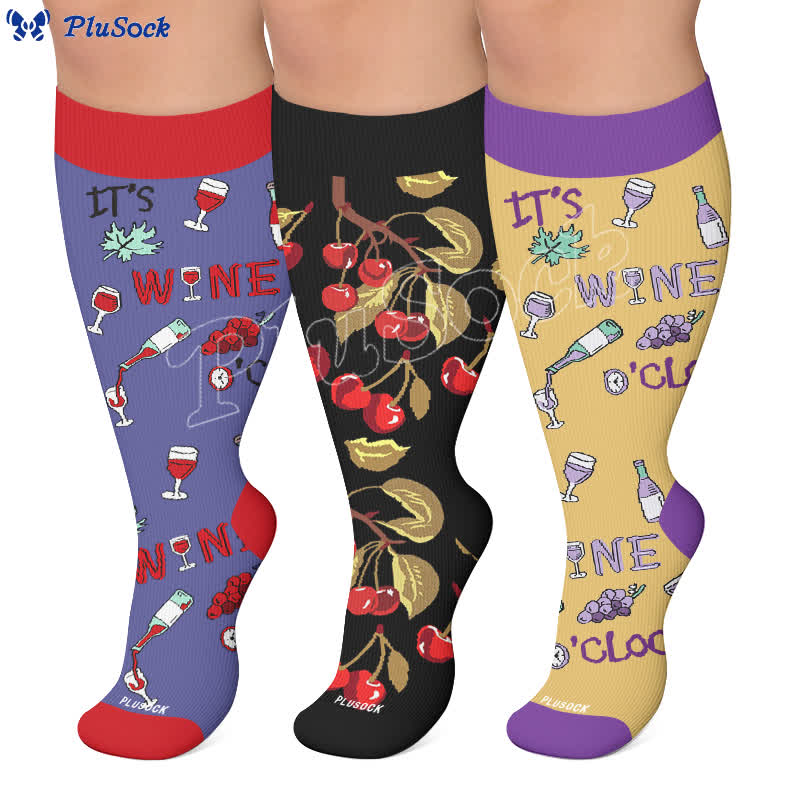 Chaussettes de compression Wine O'Clock grandes tailles - image 0