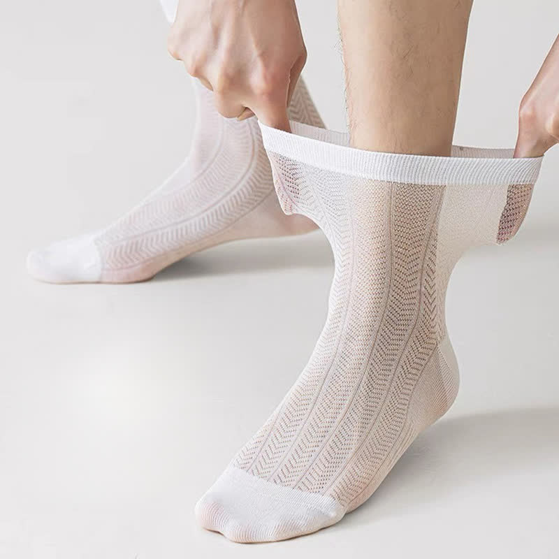 Chaussettes courtes transparentes à chevrons (4 paires) - image 3