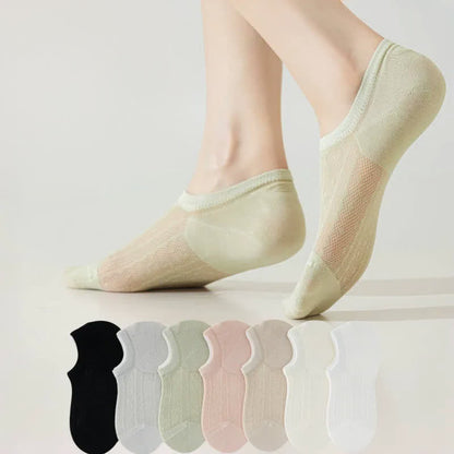 Chaussettes invisibles en maille aérée (7 paires) - Multicolore - 42(US2-8,5) - image 0