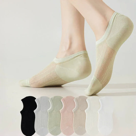 Chaussettes invisibles en maille aérée (7 paires) - Multicolore - 42(US2-8,5) - image 0