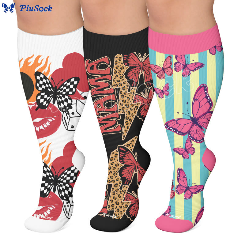 Chaussettes de compression papillon créatives grandes tailles - image 0