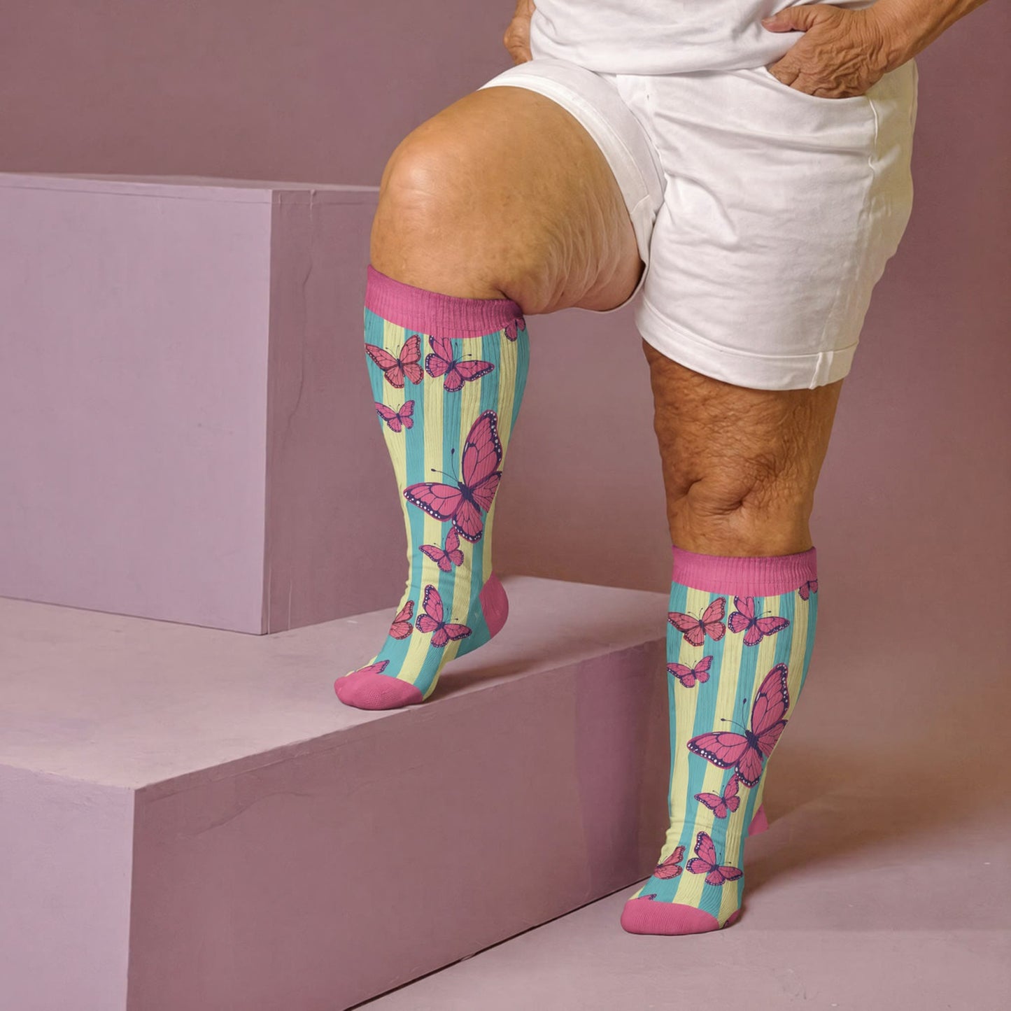 Chaussettes de compression papillon créatives grandes tailles - image 3
