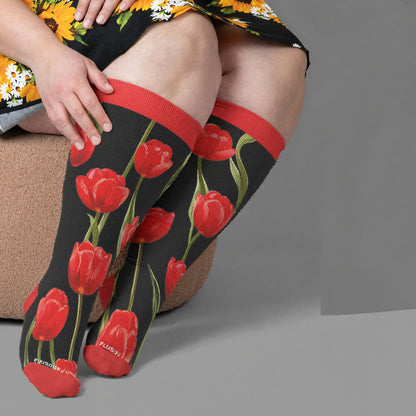Chaussettes de compression Tulip Bloom grande taille - image 3