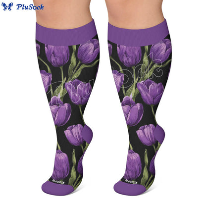 Chaussettes de compression Tulip Bloom grande taille - image 6