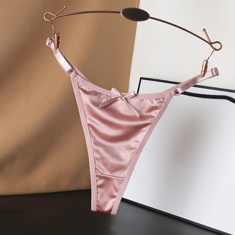 Culottes string en satin soyeux avec nœud (paquet de 4) - Rose - L - image 15