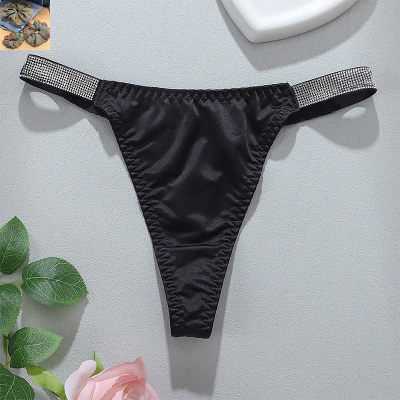 Culottes string taille basse extensibles et douces (paquet de 3) - Noir - XL - image 8