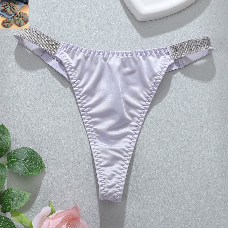 Culottes string taille basse extensibles et douces (paquet de 3) - Violet clair - XL - image 7