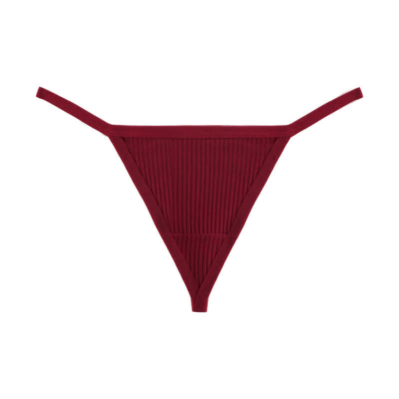Culottes string côtelées sans coutures (lot de 3) - Vin - XL - image 10