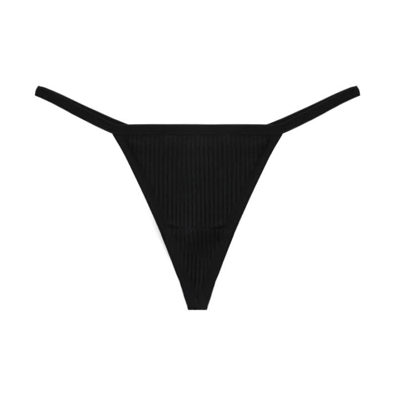 Culottes string côtelées sans coutures (lot de 3) - Noir - XL - image 12