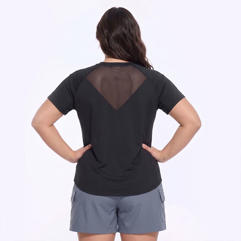 Haut de yoga actif grande taille en maille dos nu - image 1